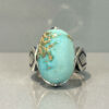 Bague en Argent Persan Faite Main I avec Turquoise de Neyshabur