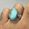 Bague en Argent Persan Faite Main I avec Turquoise de Neyshabur