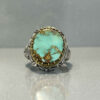 Bague en Argent Persan Faite Main 92-2 avec Turquoise de Neyshabur