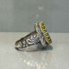 Bague en Argent Persan Faite Main 92-2 avec Turquoise de Neyshabur