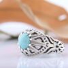 Bague en Argent Persan Faite Main AM_4605 pour Homme avec Turquoise de Neyshabur