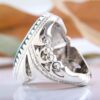 Bague en Argent Persan Faite Main pour Homme avec Turquoise de Neyshabur