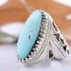 Bague en Argent Persan Faite Main pour Homme avec Turquoise de Neyshabur