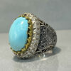 Bague en Argent Persan Faite Main pour Homme avec Turquoise de Neyshabur