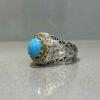 Bague Modèle Miroir en Argent Persan avec Turquoise de Neyshabur pour Homme