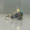 Bague Modèle Sport en Argent Persan avec Turquoise de Neyshabur pour Homme
