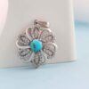 Pendentif en argent persan classique avec Turquoise Neyshabur