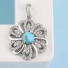 Pendentif en argent persan classique avec Turquoise Neyshabur