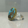 Bague en Argent Persan Faite Main avec Turquoise de Neyshabur