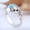 Bague en Argent Persan Faite Main pour Homme avec Turquoise de Neyshabur