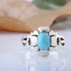 Bague en Argent Persan Faite Main pour Homme avec Turquoise de Neyshabur