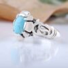 Bague en Argent Persan Faite Main pour Homme avec Turquoise de Neyshabur