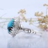 Bague en Argent Persan Faite Main avec Turquoise de Neyshabur
