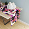 Chemin de Table Imprimé avec Motif Floral en Velours