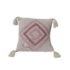 Housse de Coussin Punch Needle - Design Géométrique Vert Brodé