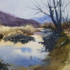 Peinture réaliste originale - Aquarelle sur carton, paysage