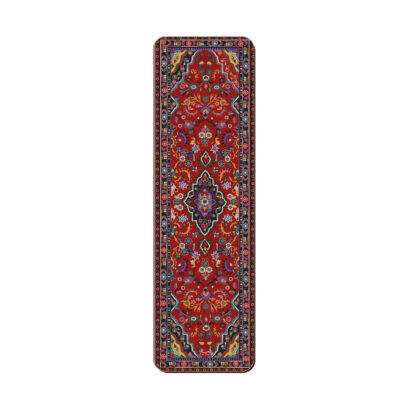 Marque-page en bois artistique inspiré du style persan – Motif de tapis