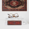 Marque-page en bois artistique inspiré du style persan – Motif de tapis