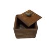 Bol à sucre en bois fait main avec couvercle - Style rustique et design d'oiseau