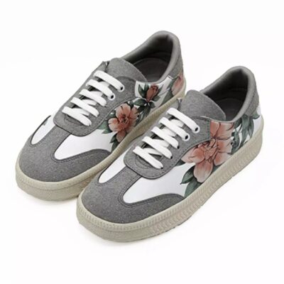 Sneakers avec Imprimé Graffiti – Chaussures Décontractées Chic pour Femmes Modèle Rose