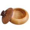 Bol à sucre en bois fait main avec couvercle - Style rustique et design de grenade
