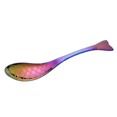 Ensemble de cuillères de service à noix en acier avec motif de poisson – 3 pièces