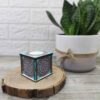 Porte-bougie en bois persan cube – Motif Eslimi
