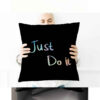 Housse de coussin en velours double face - Design citation motivante (Set de 2)