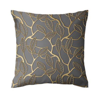 Housse de coussin en velours – Design Feuilles imprimées (Set de 2)