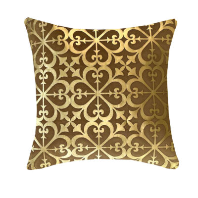 Housse de coussin en velours avec cuir synthétique – Design Eslimi (Set de 2)