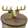 Bocaux en Bois avec Couvercle en Verre Motif Cerf – Lot de 5
