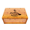Boîte organisatrice en bois pour sachets de thé 4 compartiments Design tasse de thé