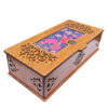 Boîte organisatrice en bois pour sachets de thé avec design floral