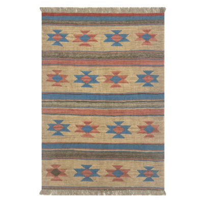 Tapis en laine Kilim persan tissé à la main en Shiraz modèle Navajo