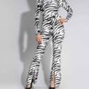 Pantalons Bootcut Imprimé Zèbre pour Femme