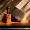 Lampe de table en bois d'accent avec abat-jour en coton - Arsalan