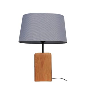 Lampe de table en bois d’accent avec abat-jour en coton – Arsalan