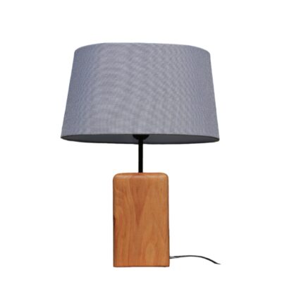 Lampe de table en bois d’accent avec abat-jour en coton – Arsalan