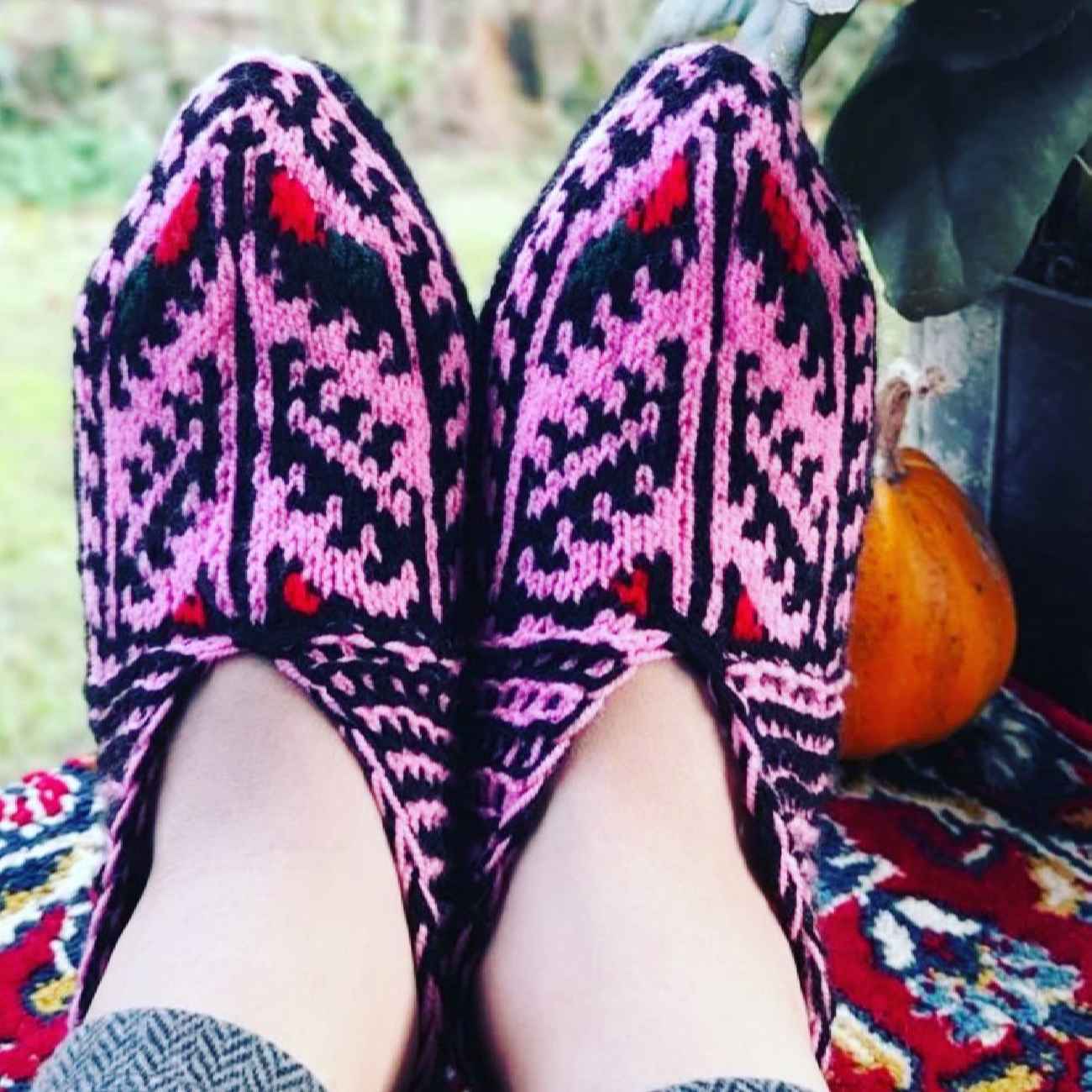 Pantoufles Crochet Azerbaïdjan pour Femmes Design Traditionnel Tissées à la Main