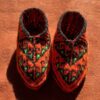 Pantoufles Crochets Azerbaïdjanais avec Fibres Acryliques Tricotées