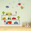 Autocollant mural en bois pour bébé – Design transport