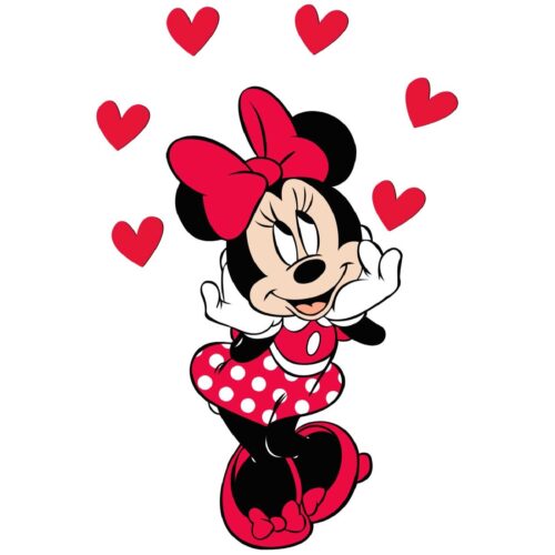 Autocollants muraux en bois pour bébé – Modèle Minnie Mouse