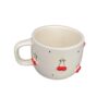 Tasse en céramique artistique - À la main, avec motif cerise