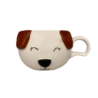 Mug à café en céramique fantaisie – Design Chien Blanc
