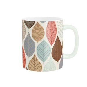 Keramik-Kaffeebecher mit Blätter-Design