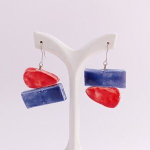 Boucles d’oreilles en céramique pour femmes – Modèle fait à la main, Géométrique
