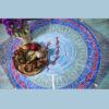 Nappe en Coton avec Design de Bassin de Poissons Persans Traditionnels 4 Places