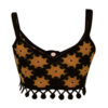 Top court en crochet pour femmes avec design ethnique modèle Floral