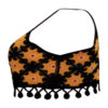 Top court en crochet pour femmes avec design ethnique modèle Floral