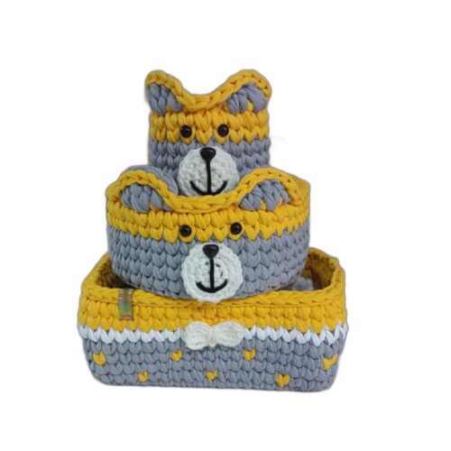 Panier de rangement en crochet avec design Bunny